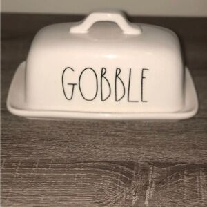 rae dunn GOBBLE butter dish